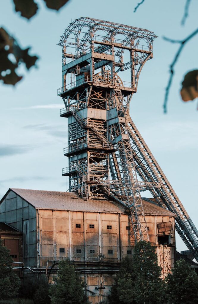 Gray Metal Tower on Top of House